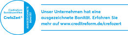 Auszeichnung mit dem Bonitätszertifikat CrefoZert