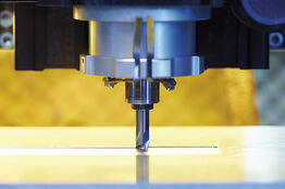 View of a CNC milling head