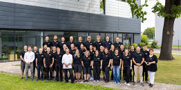Employees in the company yard